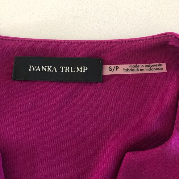 Ivanka Trump V Neck with Lacing Detail 3/4 Sleeve Dress Bold Purple Size S - Picture 10 of 12